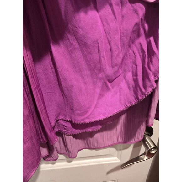 Anthropologie Deep V Neck Vibrant Purple‎ Mini Dress Size 12 Flowy, Lined EUC - Picture 10 of 13